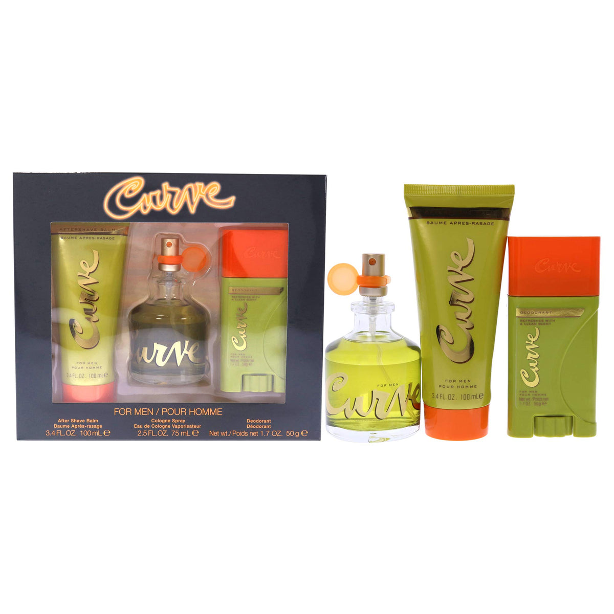 Curve for Men gift set bottle close-up for daily wear