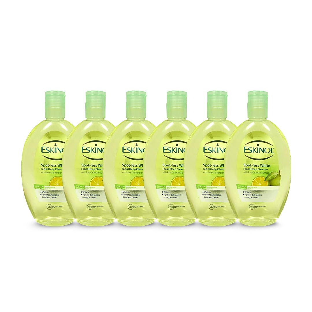 Curveland Eskinol facial cleanser calamansi bottle close-up, promoting fresh skin.