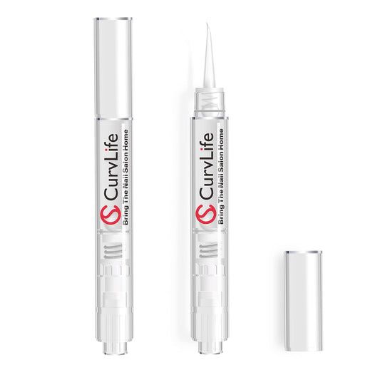 CurvLife 3-in-1 Nail Glue Remover Pen closeup showing precise tip