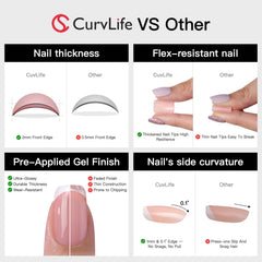 Glue pack included with Curvlife Aurora Jelly press-ons for secure wear.