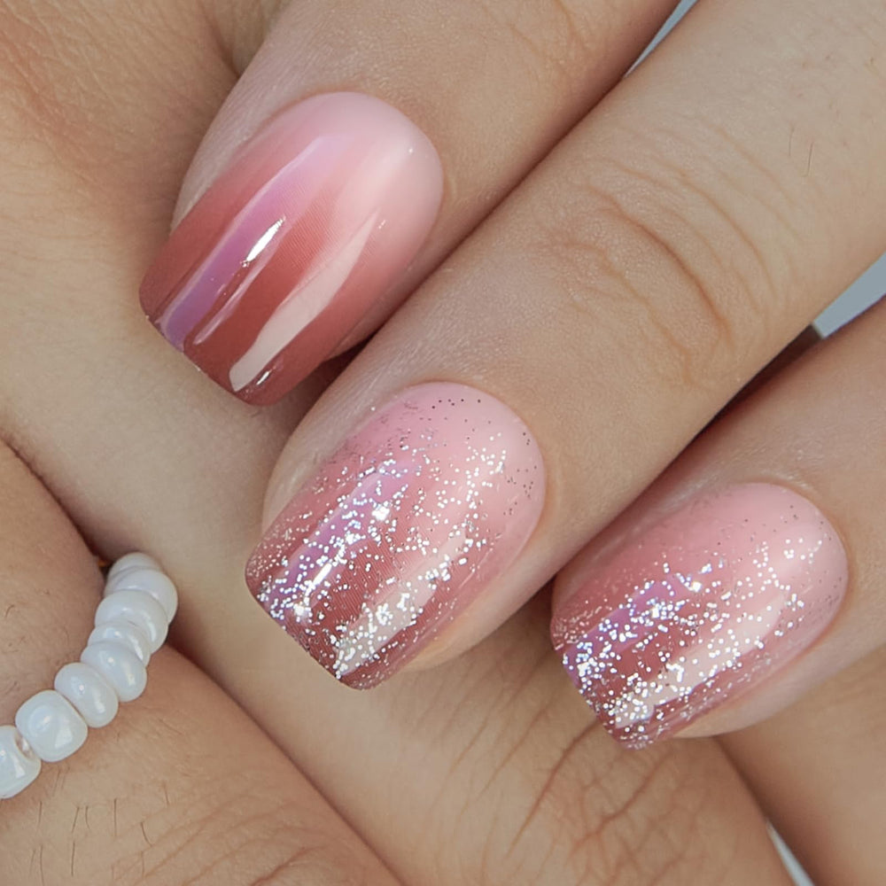 Curvlife design nails misty pink pattern for quick wear