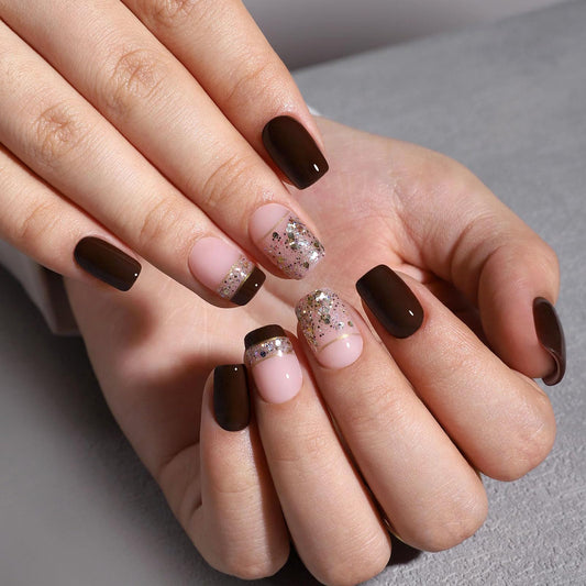 CurvLife Gem Style press-on nails show gel shine for durable wear.