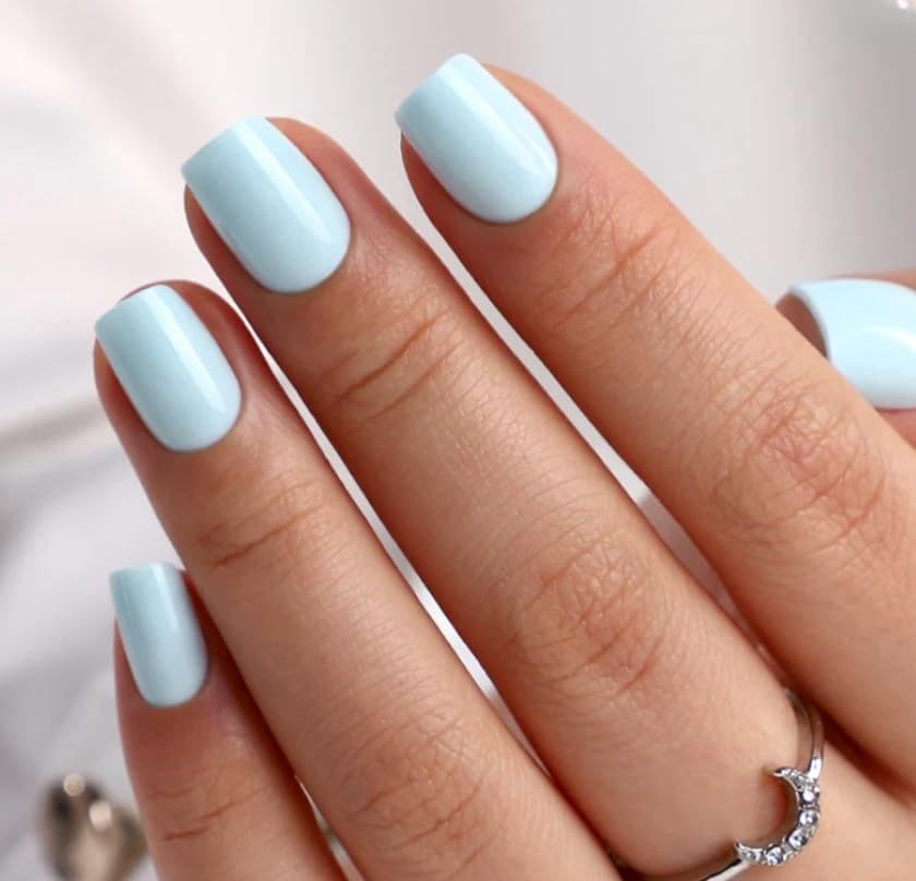 CurvLife Ice Bloom press-on nails provide a natural fit with a glossy French tip for at-home salon looks.