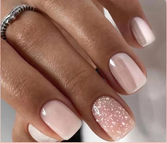 Curvlife glossy pink press-on nails with quick salon-like finish.