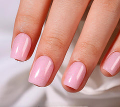 CurvLife pink-stardust press-on nails deliver salon-quality finish at home.