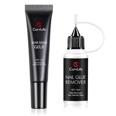 Curvlife semi-solid glue gel bottle for secure, bubble-free nail bonding at home