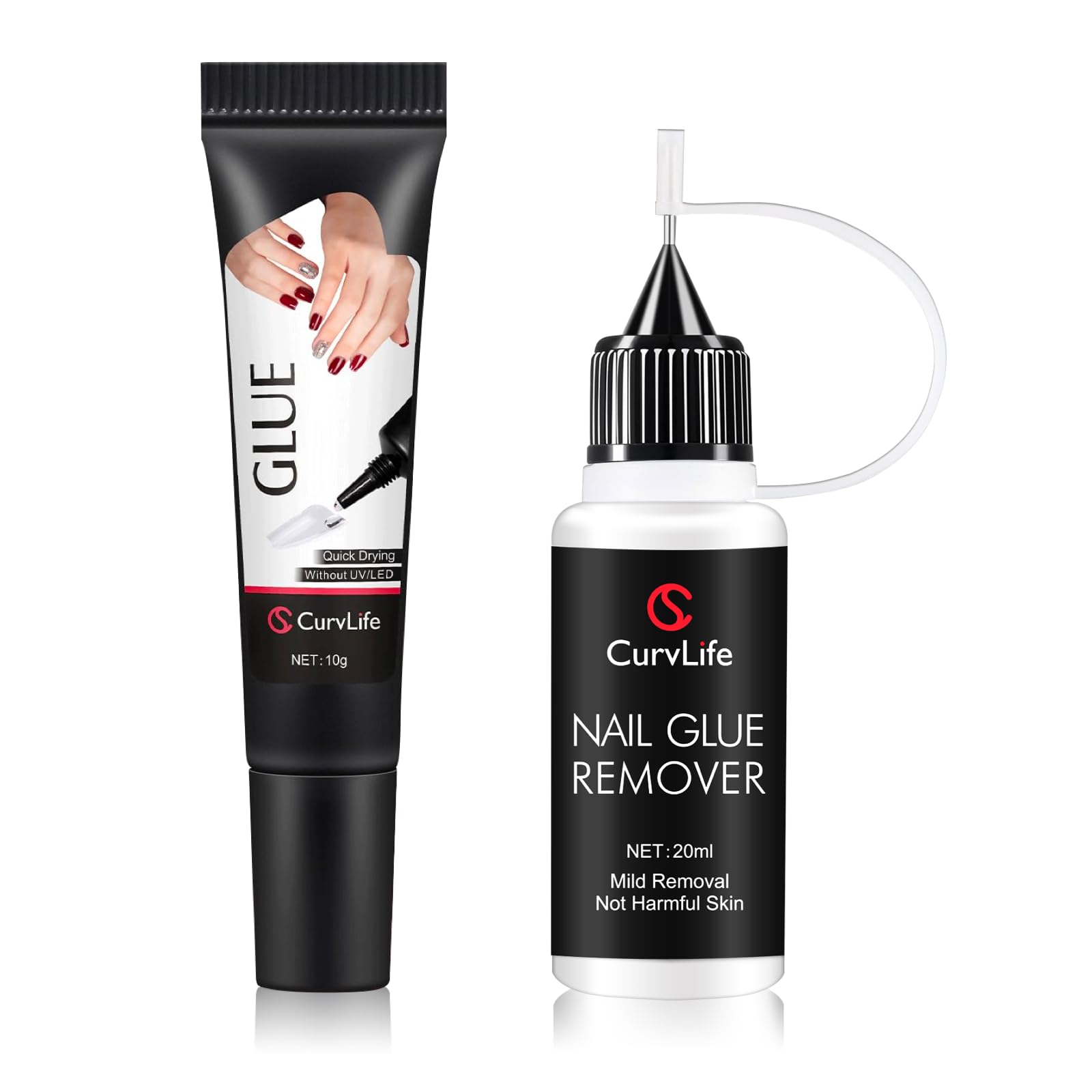 Curvlife semi-solid nail glue gel 10g for durable, bubble-free nails.