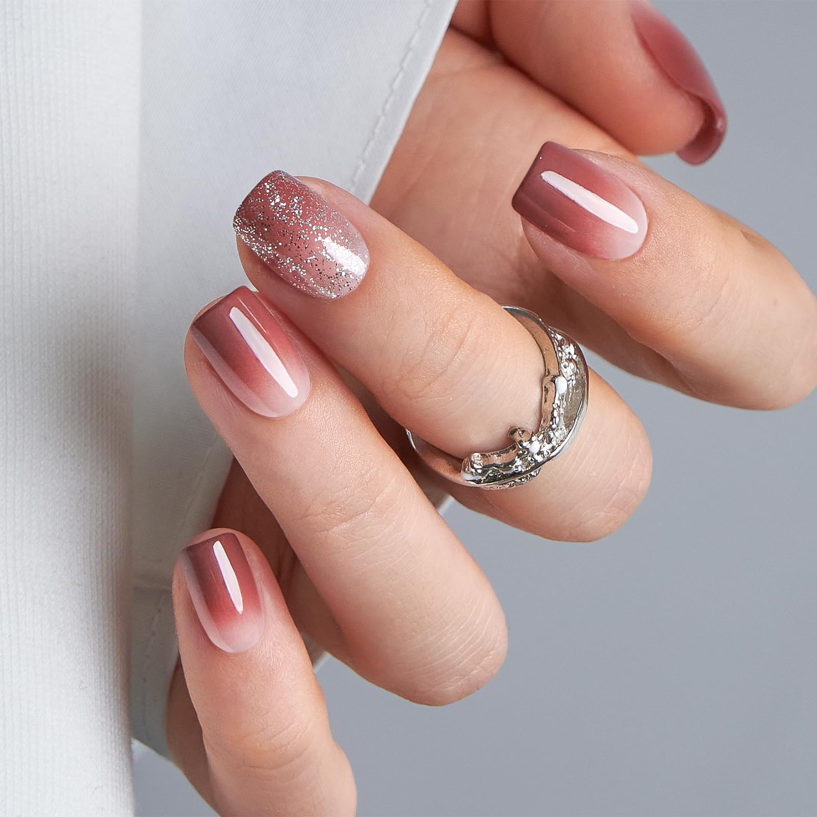 Curvlife soft gel nails misty pink with salon-like finish