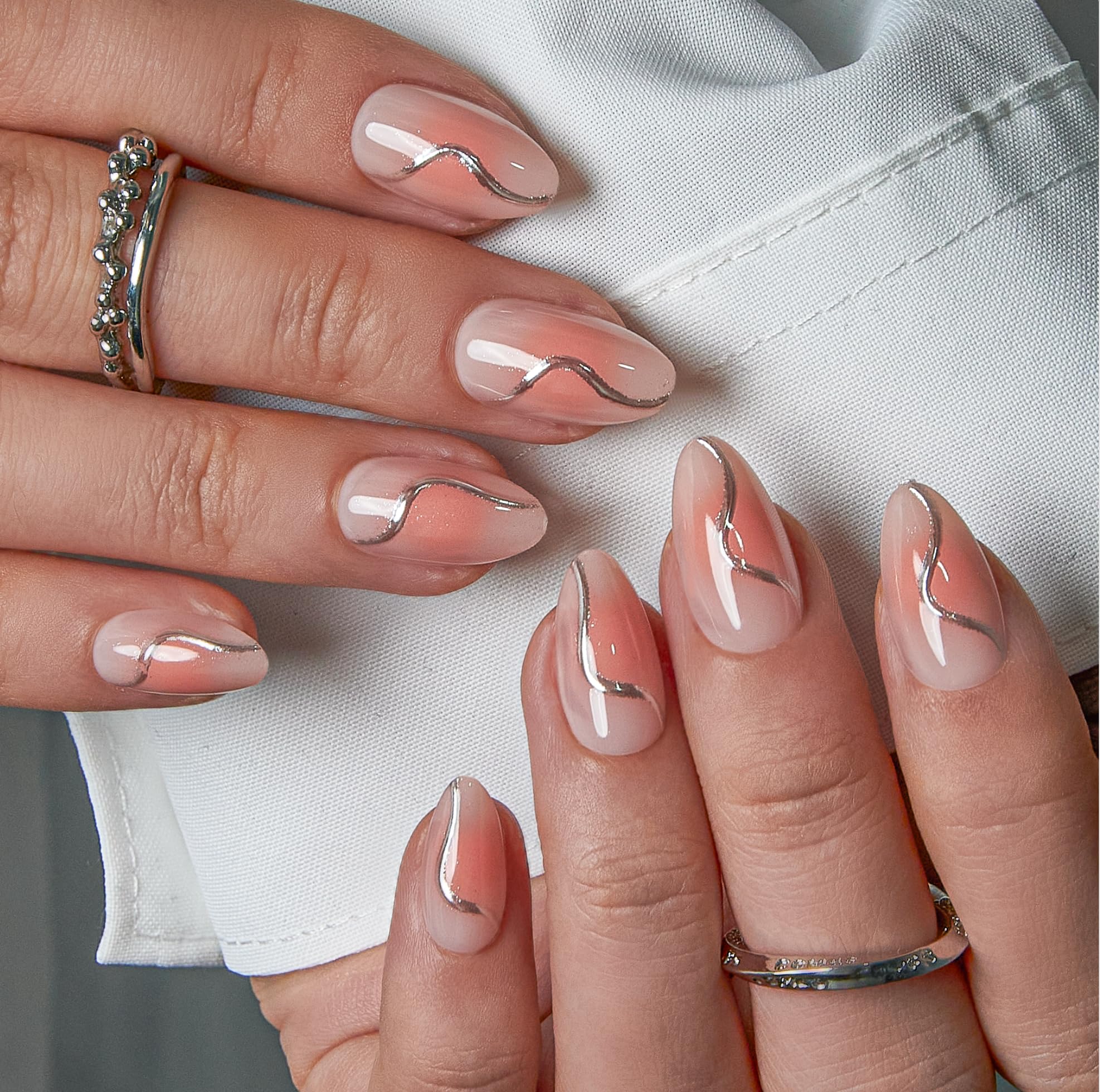 CurvLife Soft Gel Press On Nails Nude Wave for long-lasting shine and easy at-home manicure.