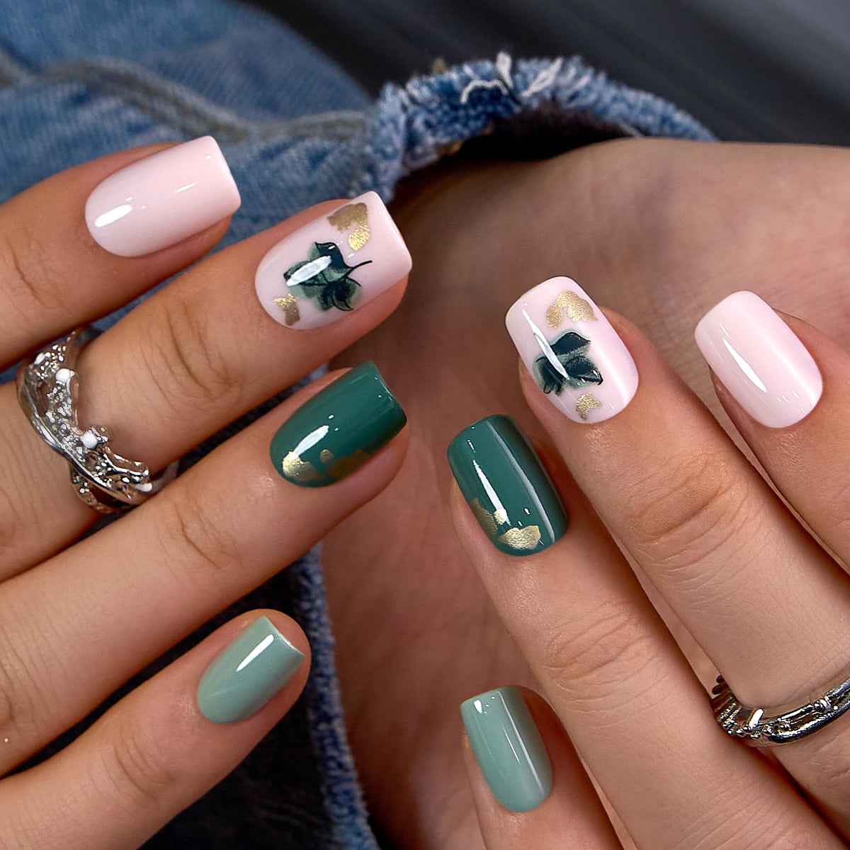 CurvLife soft gel press-on nails close-up showing a glossy square set for daily wear