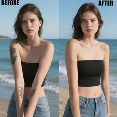 Cut-to-fit tattoo cover-up for customizable shapes and sizes.
