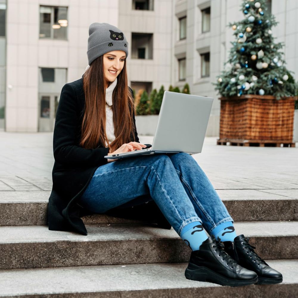 Cutecrop five black cat socks add style and comfort.