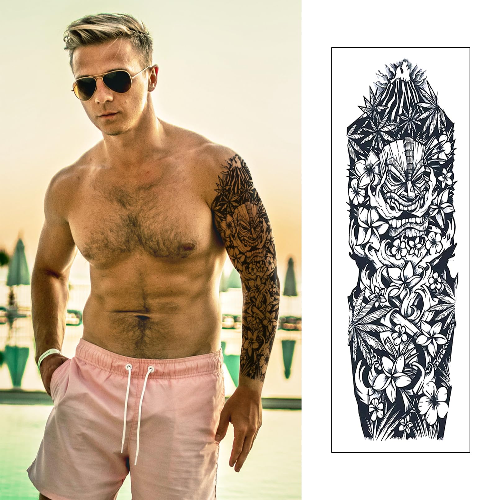 CUTELIILI arm tattoo dragon pattern for sleeve illusion