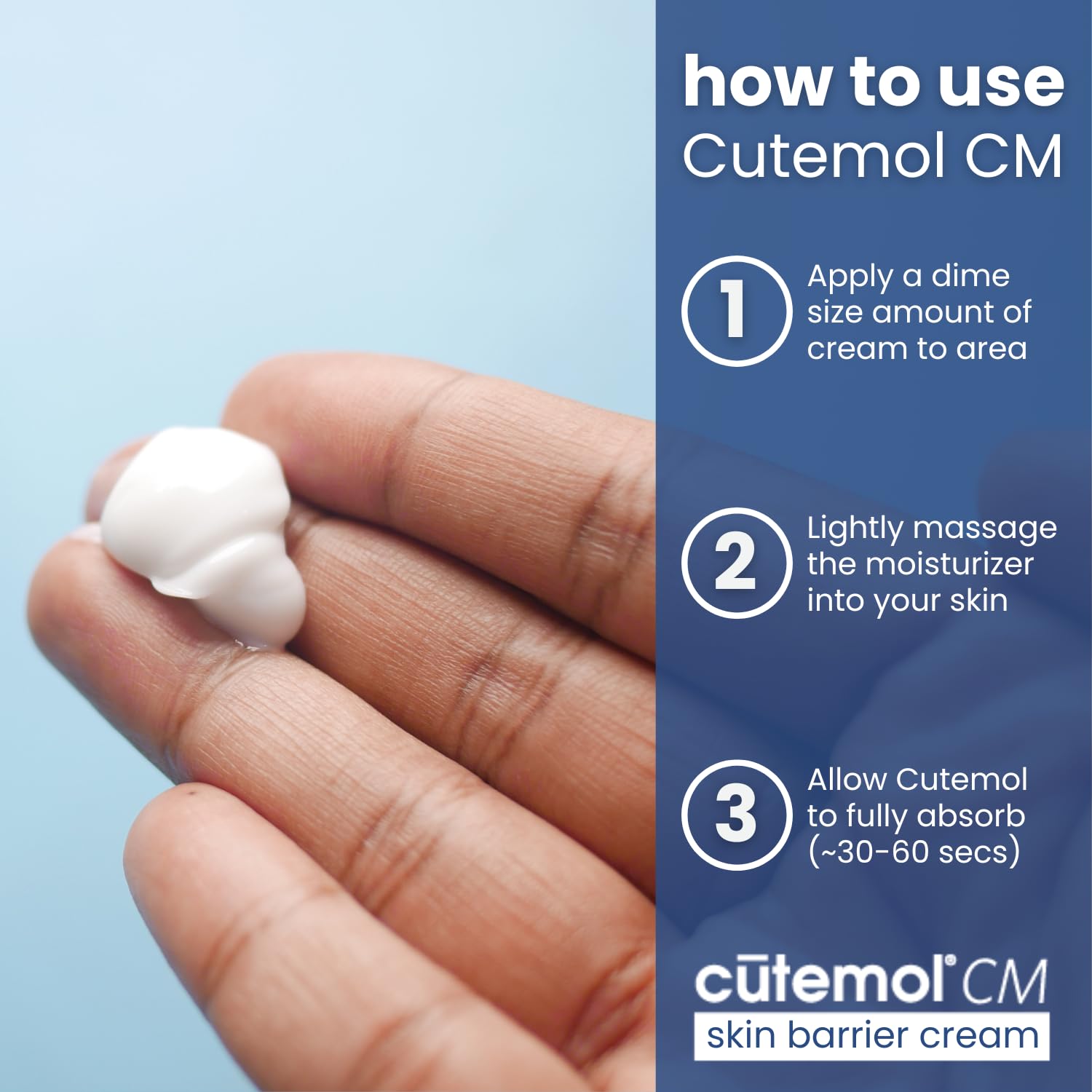 Cutemol CM application on hands, feet, elbows demonstrates full-body use.