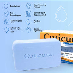 Cuticura gentle non-drying formula cleanses without stripping moisture.