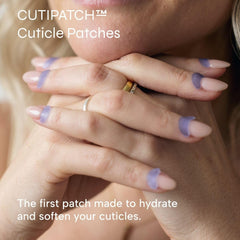 CUTIPATCH patch being applied to dry cuticles for clean use.