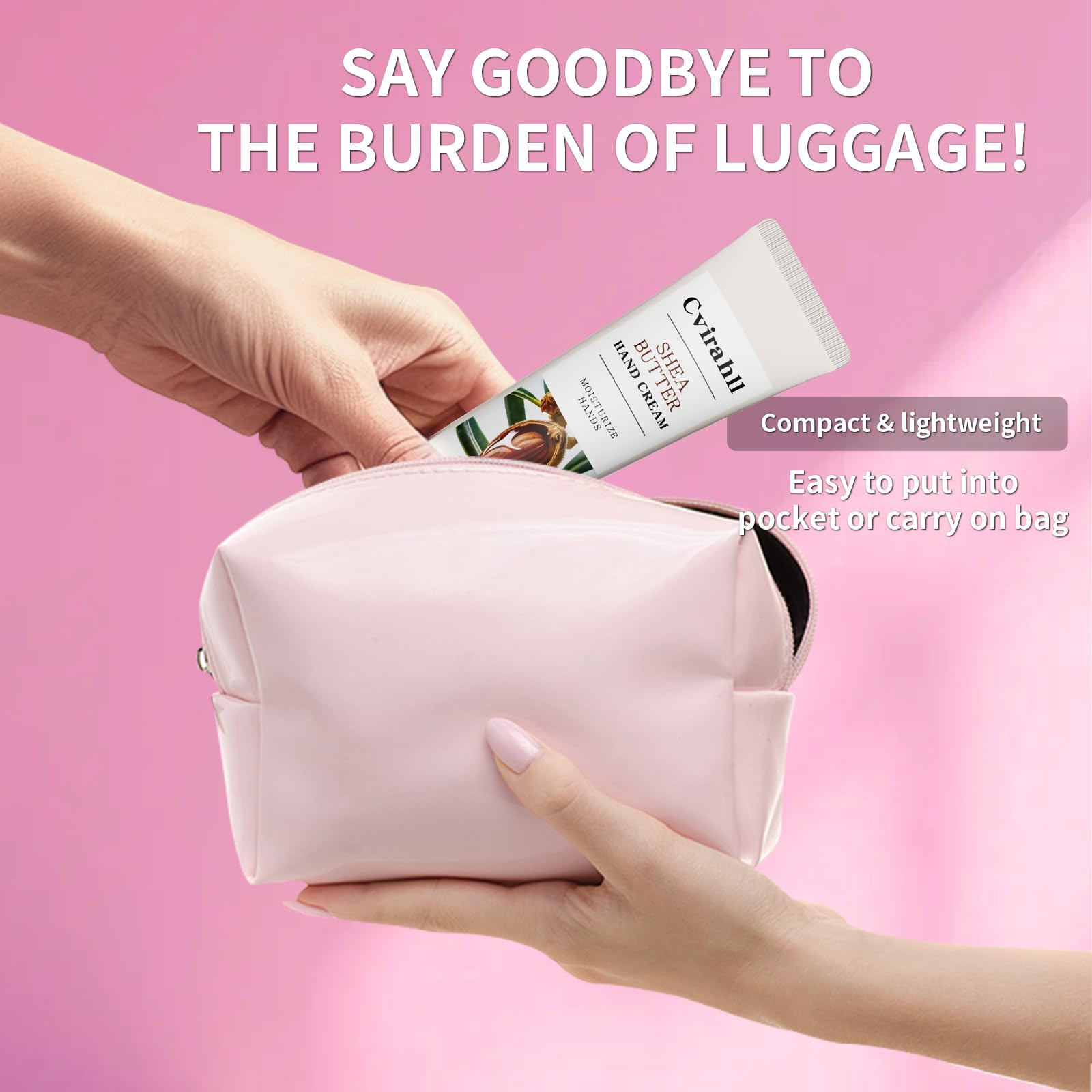 Cvirahll Travel-size hand cream tube fits in purse for on-the-go hydration