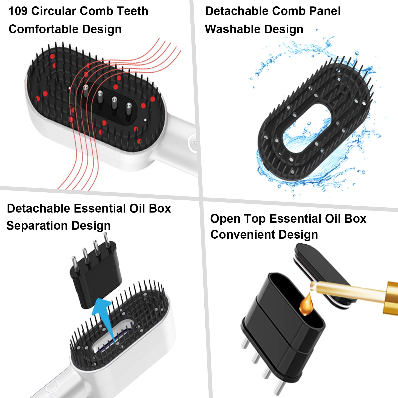 CWTUL Comb teeth separate hair to maximize laser reach