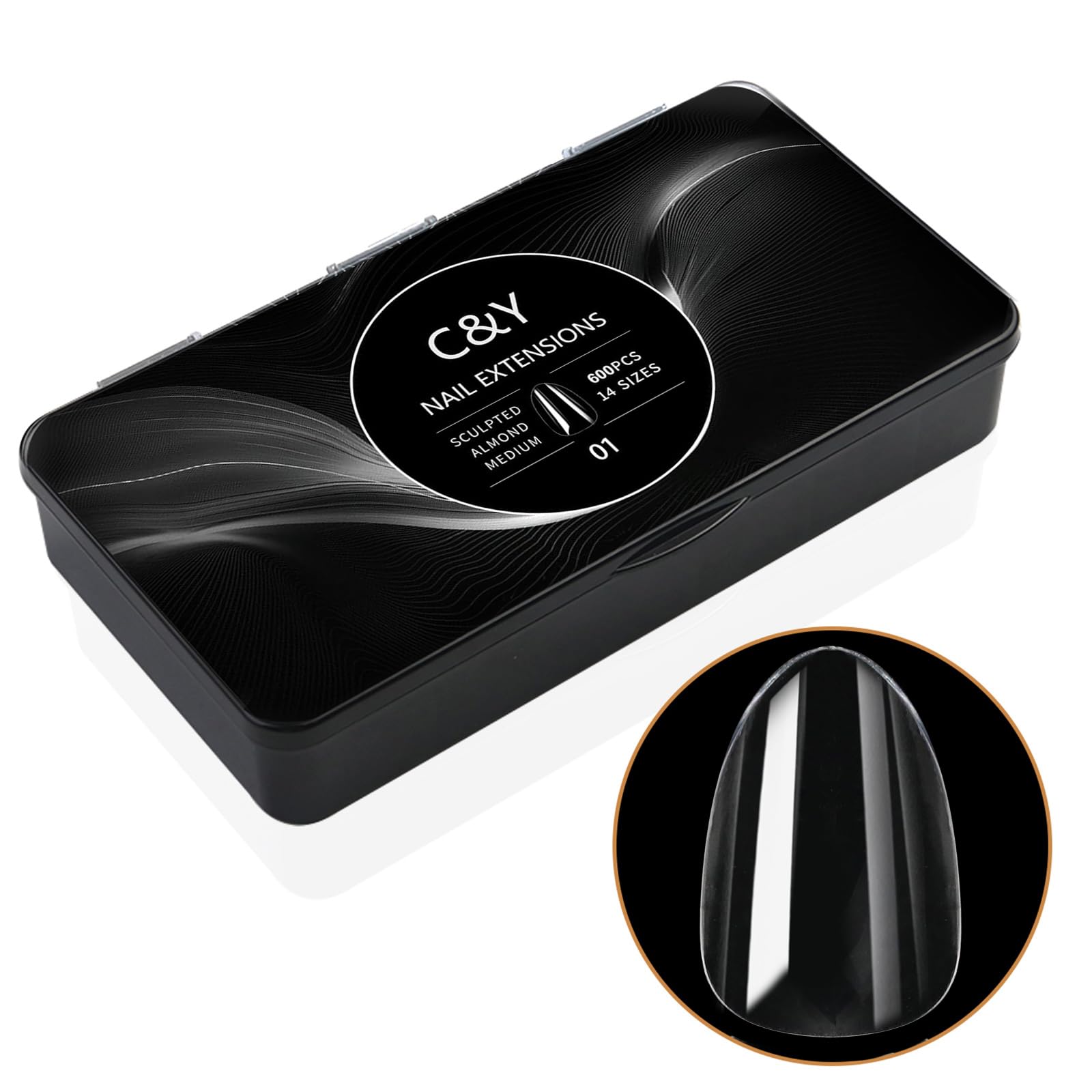 Cycullinyt 600pcs box of almond soft gel nail tips for at-home manicure