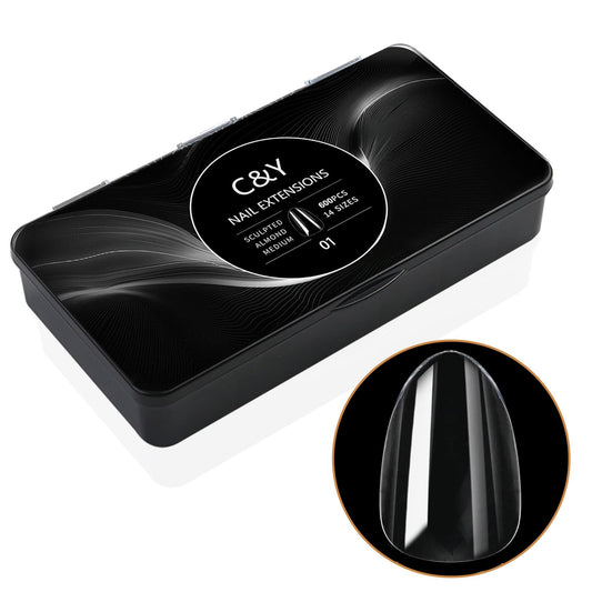 Cycullinyt 600pcs box of almond soft gel nail tips for at-home manicure