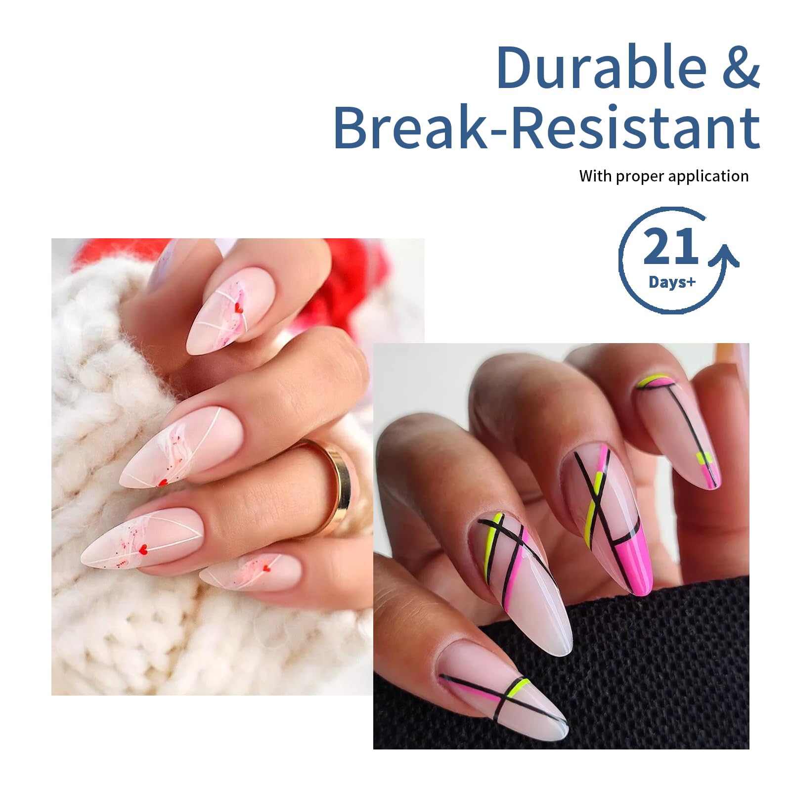 Clear gel tips for natural-looking nail extensions at home