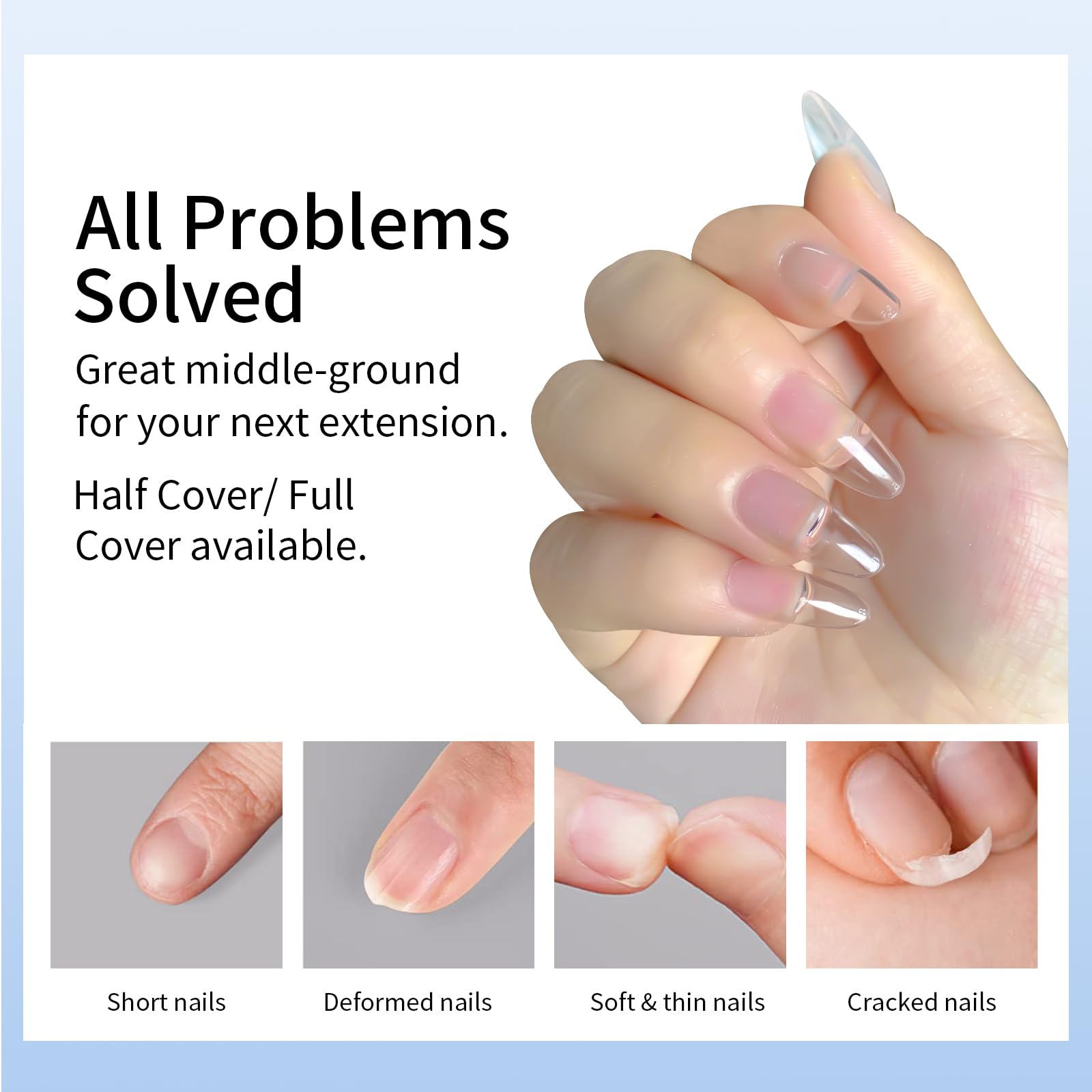 Long-lasting Cycullinyt gel tips extend nails for weeks