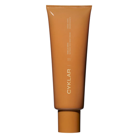CYKLAR Nutrient Rich Body Cream bottle close-up for deep hydration.