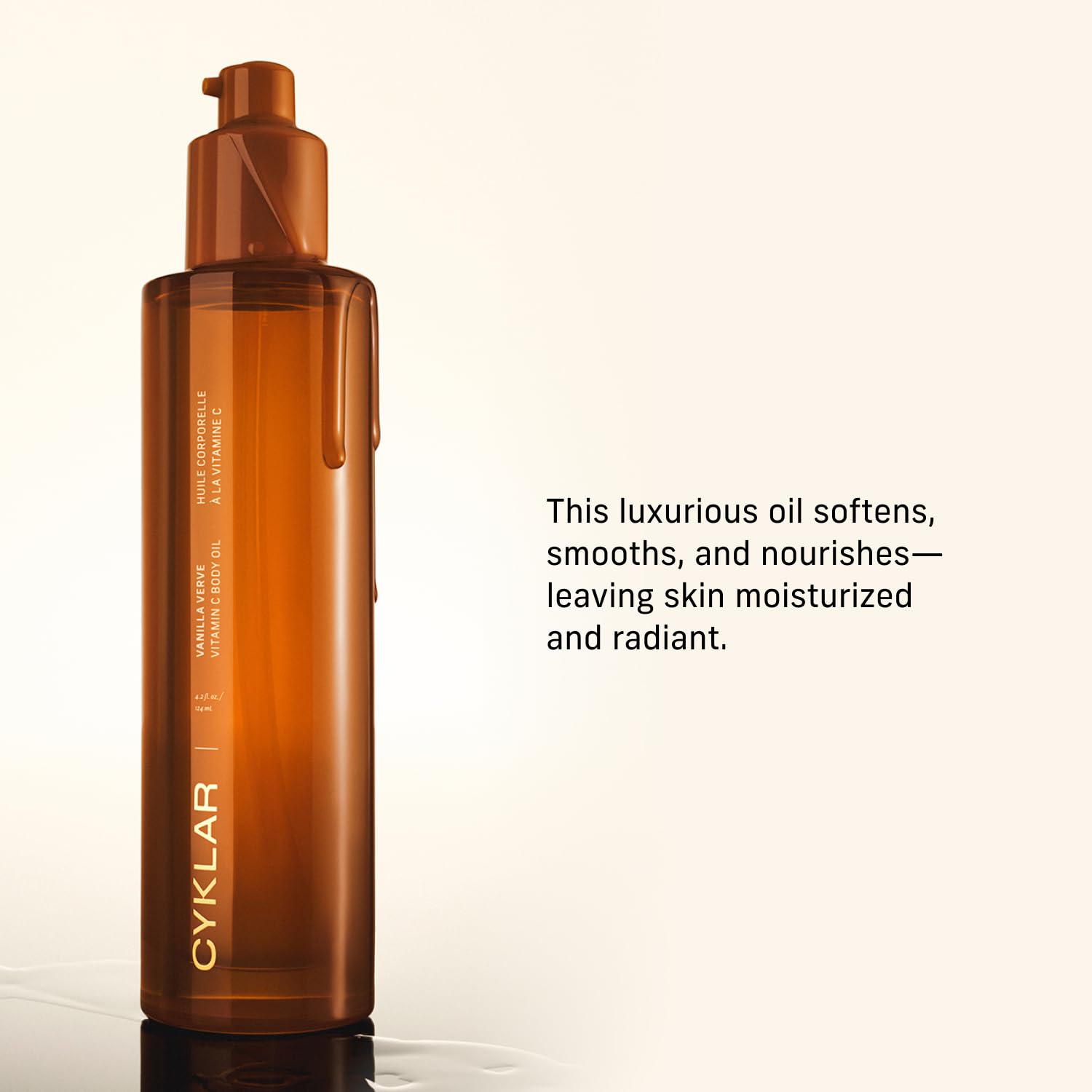 CYKLAR Vanilla Verve bottle with pump for easy, mess-free dispensing.