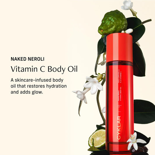 CYKLAR body oil texture being applied for quick absorption without greasy residue