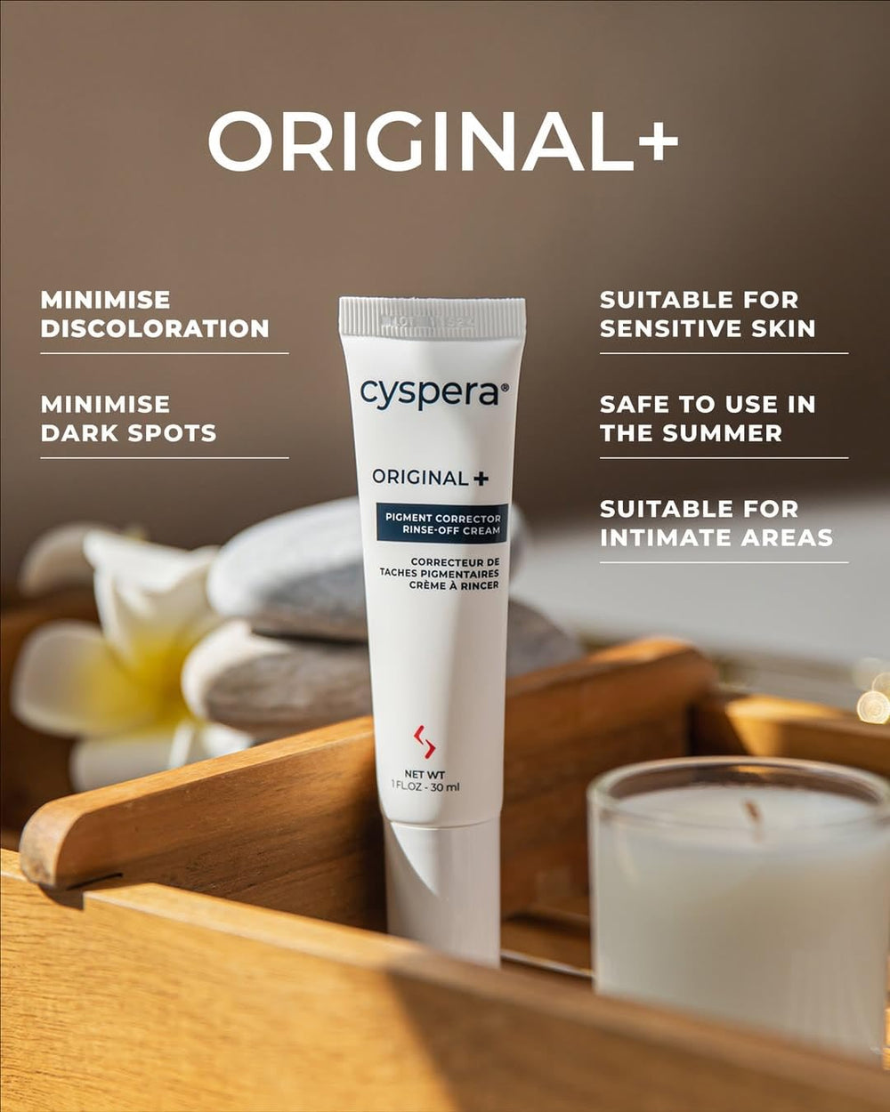 cyspera Original+ packaging box showcases product packaging and branding.