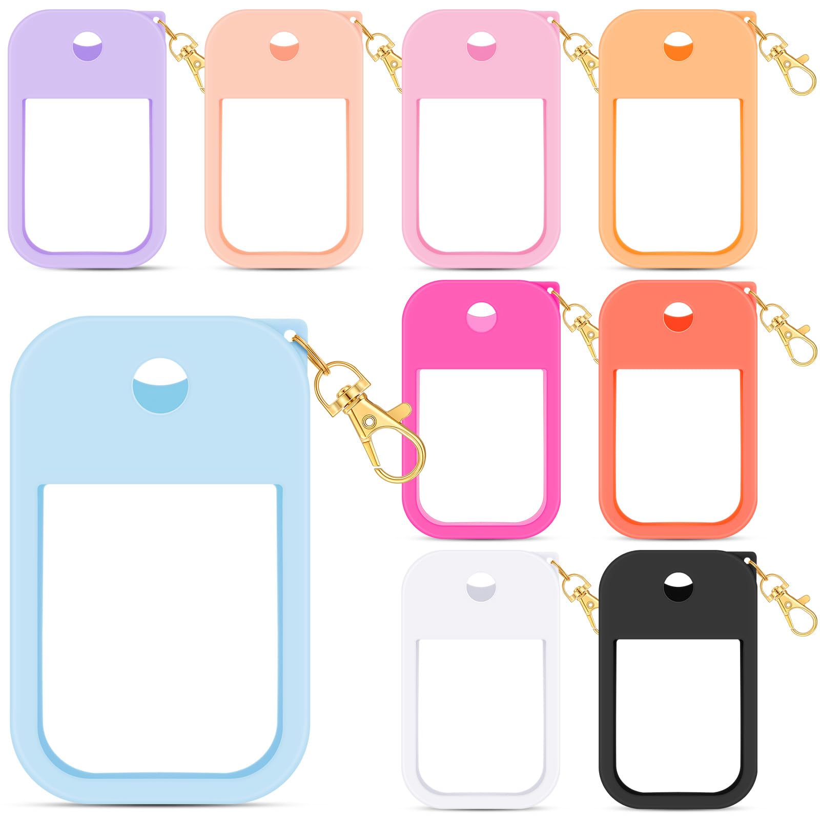 Czlotyh nine-piece silicone sleeve fits a 1oz sanitizer for drop protection.