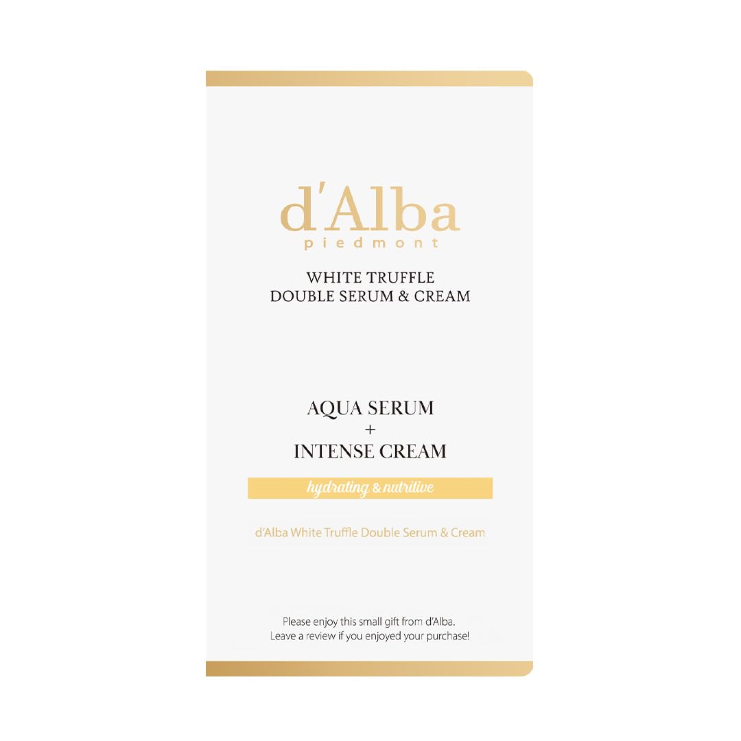 d'Alba vegan-certified dual-formulation packaging emphasizing clean skincare