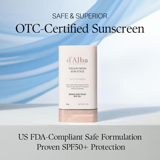 d'alba Piedmont Air Fit Fresh Sun Stick applied smoothly for quick wear