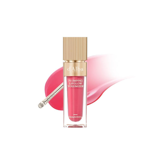d'alba Piedmont Lip Glow Mood Volumizer bottle closeup highlights hydrating formula