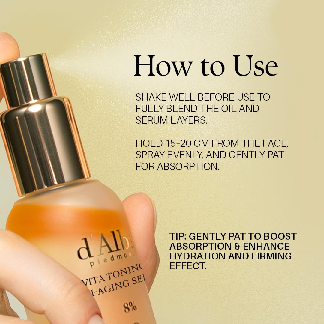 d'alba Piedmont Vita Toning Spray texture swirl showcases viscosity detail.