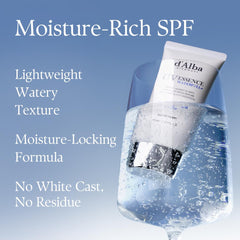 d'alba Piedmont Waterfull Essence Sunscreen hydrating serum texture for all-day moisture