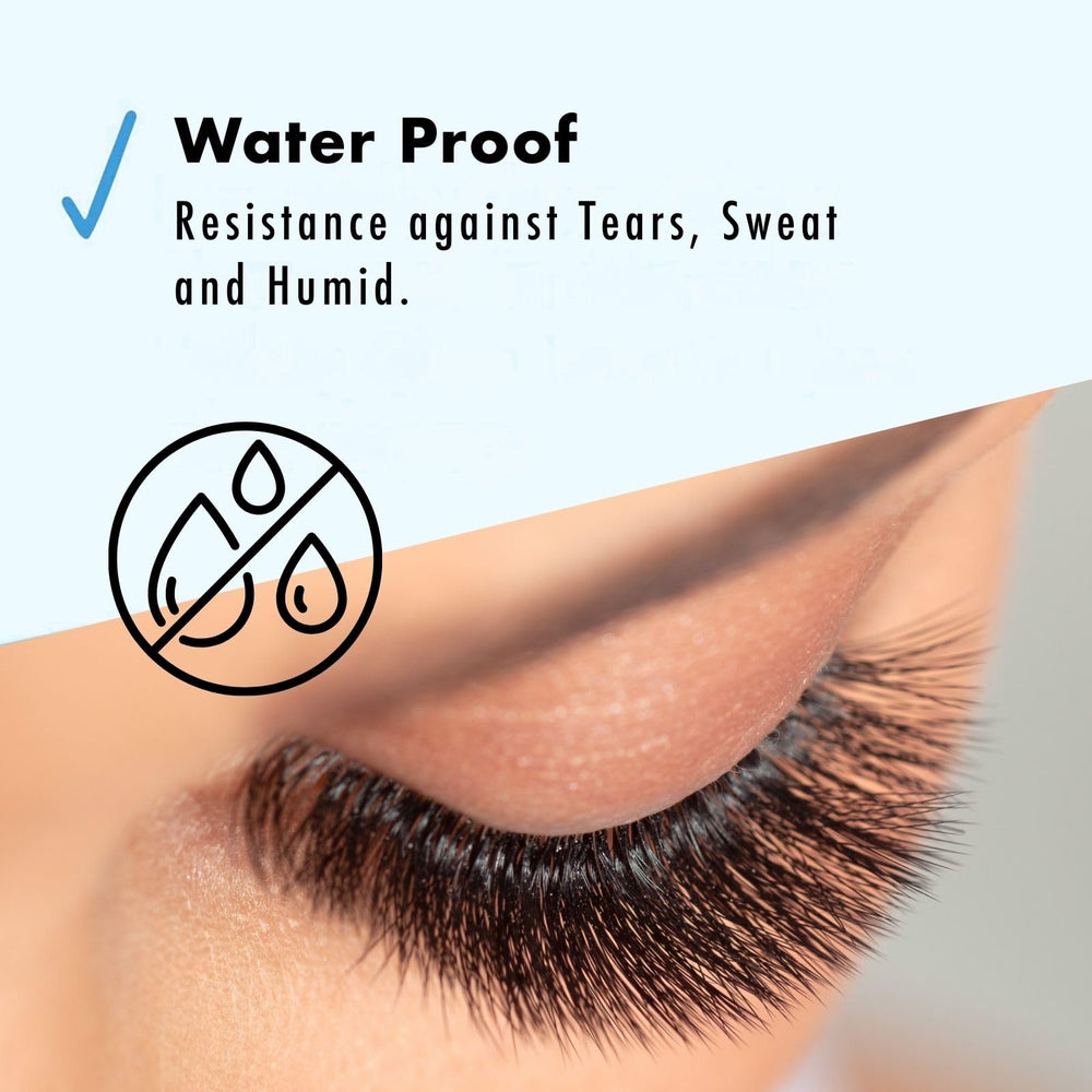 D-UP Clear Eyelash Glue applicator enables precise placement for clean lashes.
