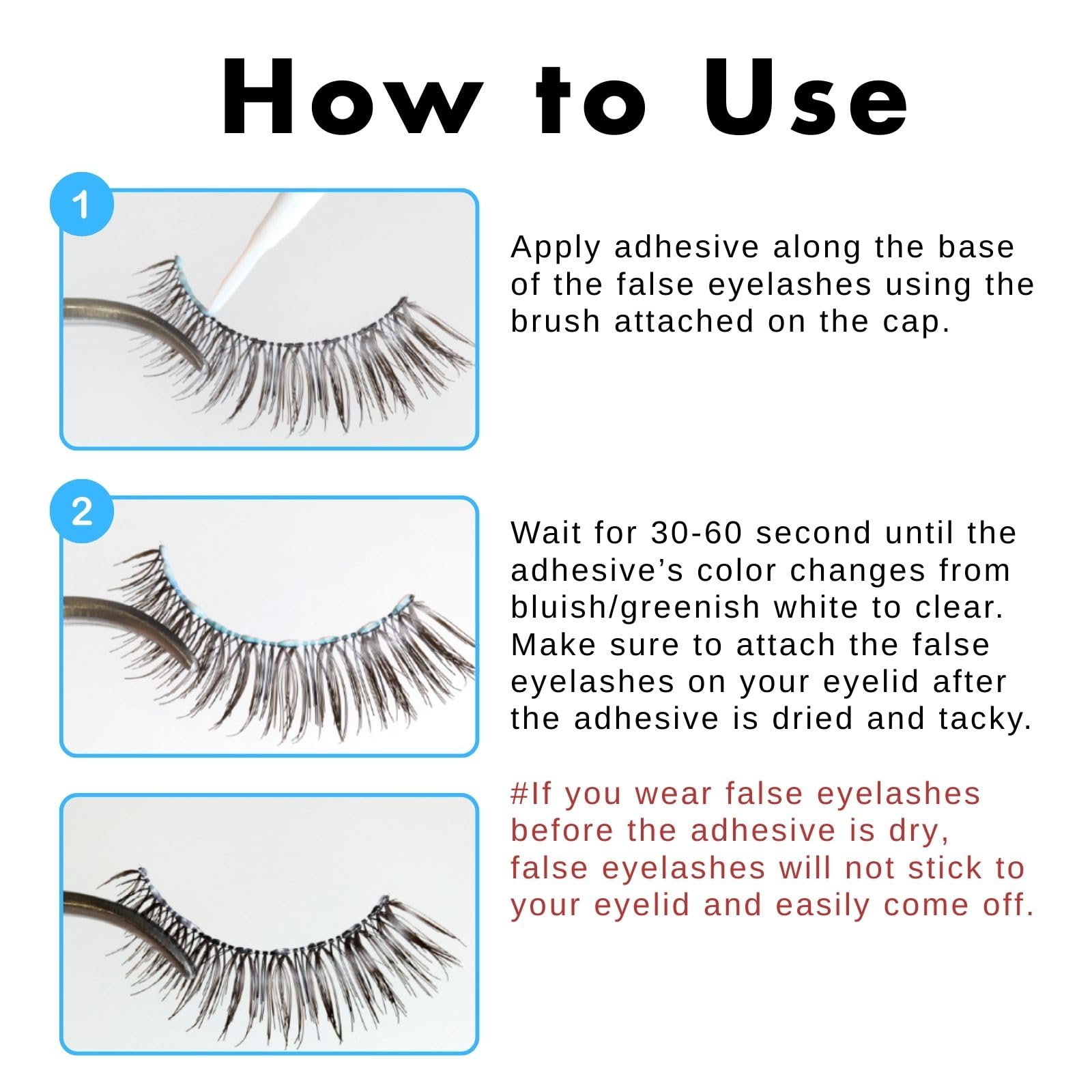 D-UP flexible hold close-up shows lashes moving naturally with secure bond.