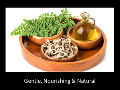 DAANA Moringa Oil used in shower routine before washing.