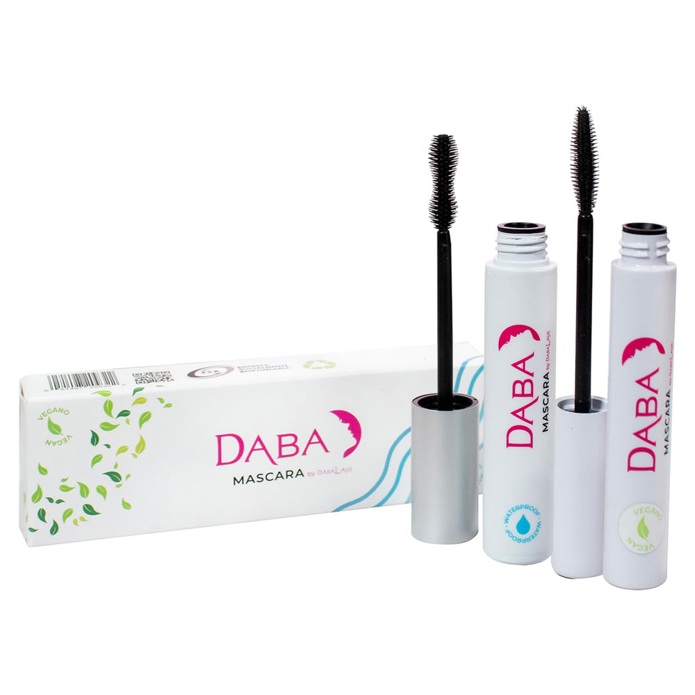 Dabalash Daba Duo waterproof mascara bottle showing long-lasting wear