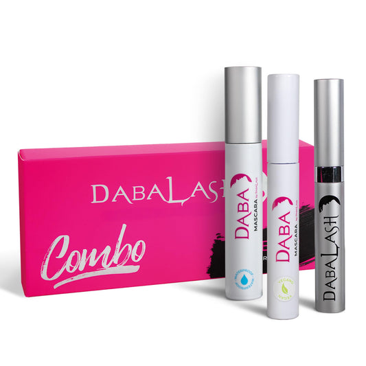 Dabalash serum bottle closeup showing growth formula for lashes and brows