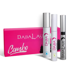 Dabalash serum bottle closeup showing growth formula for lashes and brows