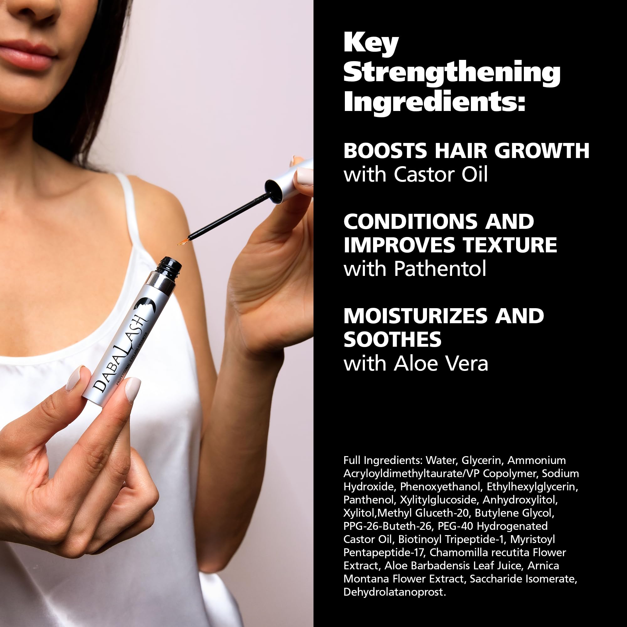 DABALASH serum dropper close-up for easy daily use.