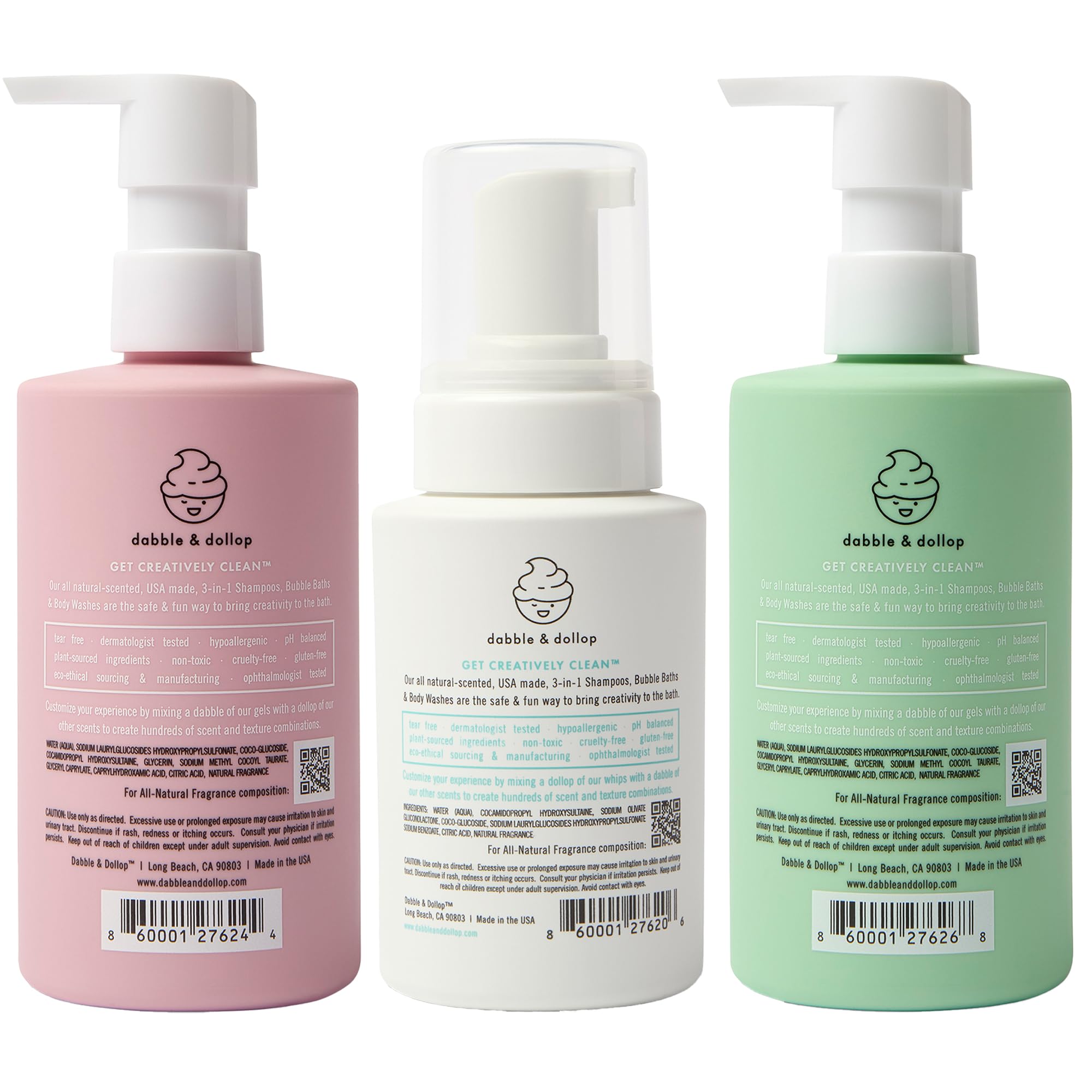 Dabble & Dollop family bath time scene suggests playful sensory routine.