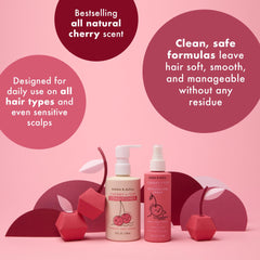 Dabble & Dollop Cherry on Top Hair Conditioner application showing smoothing and moisture.