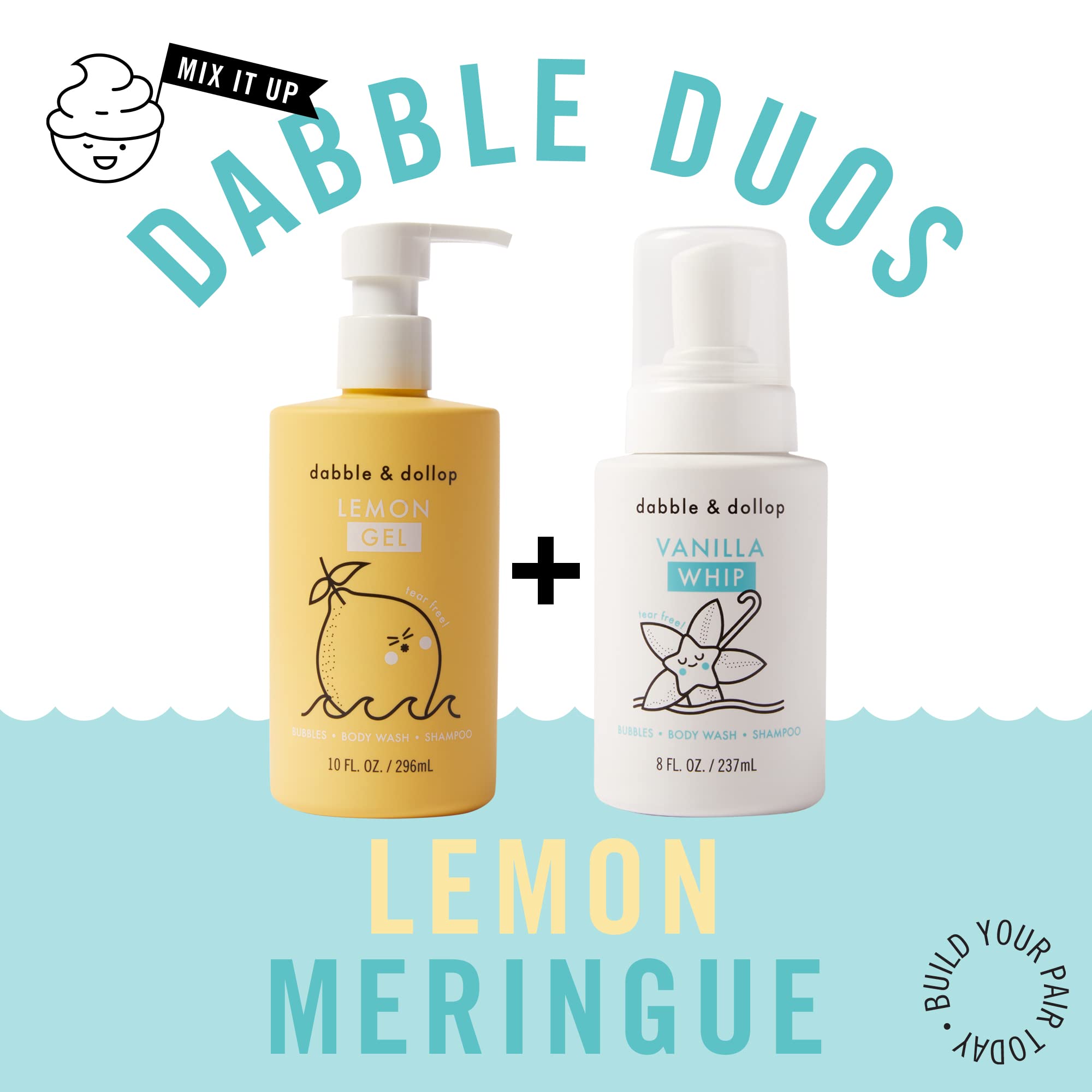 Plant derived ingredients label on Dabble and Dollop bottle