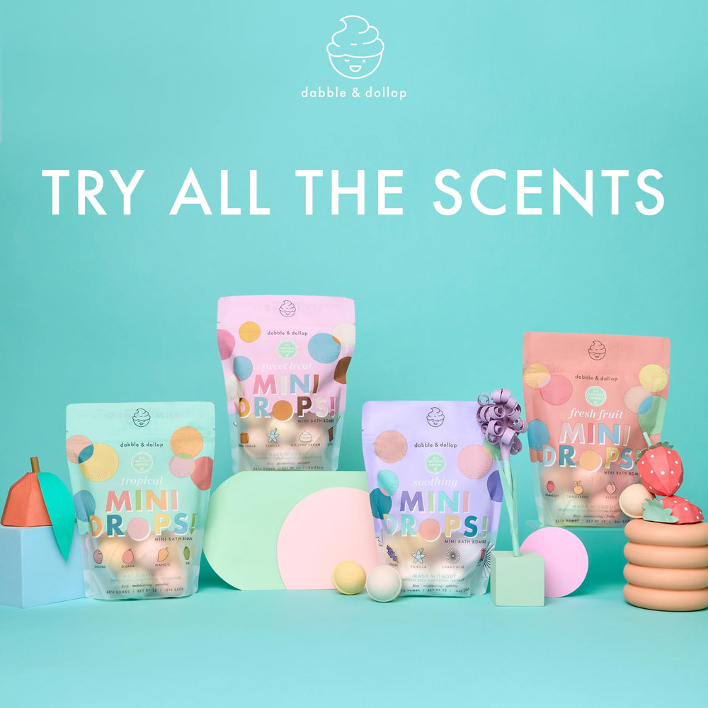 Dabble & Dollop kids bath time scene signals safe, playful fun.