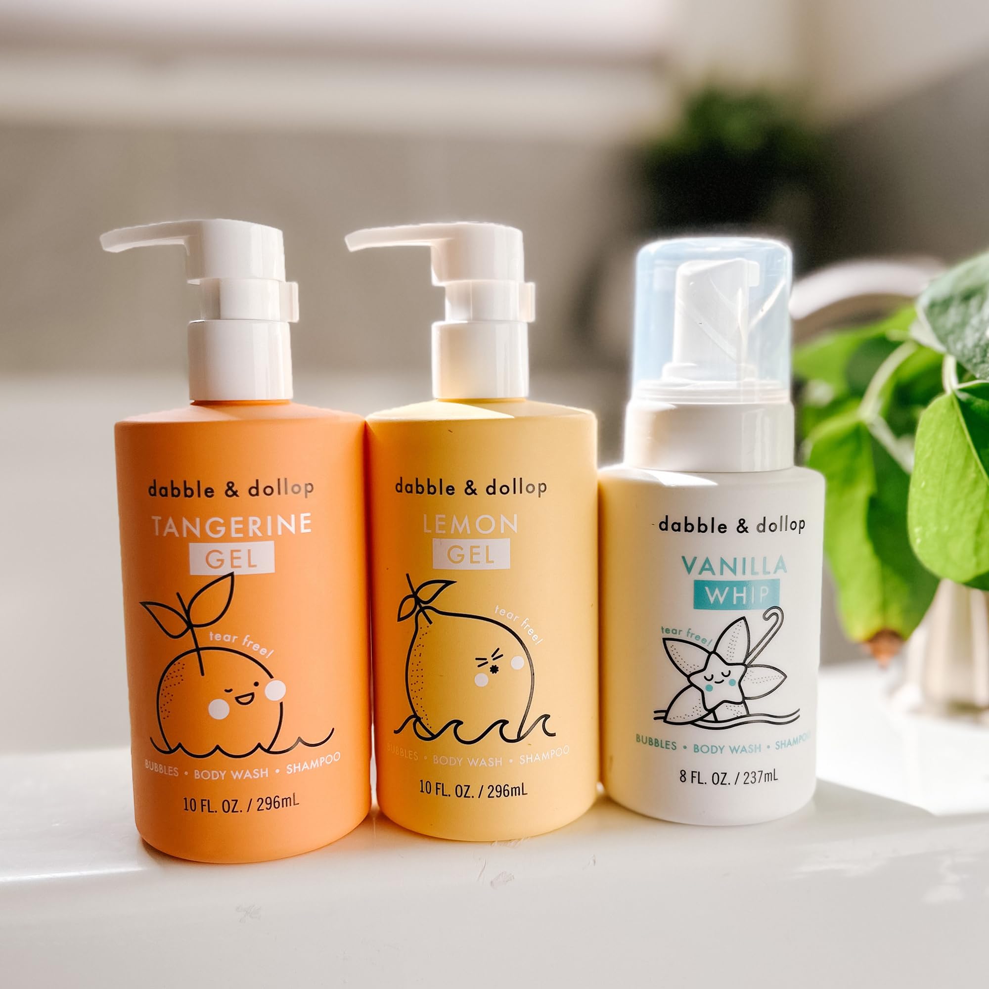 Kid-friendly bath scene with gentle foam from Citrus Kiss products.