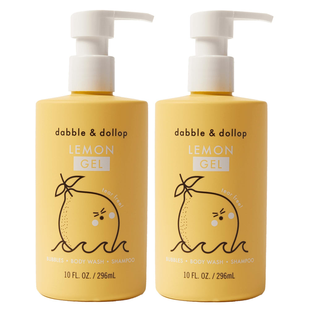 Dabble & Dollop Lemon Gel bottle for gentle, kid-friendly cleansing.