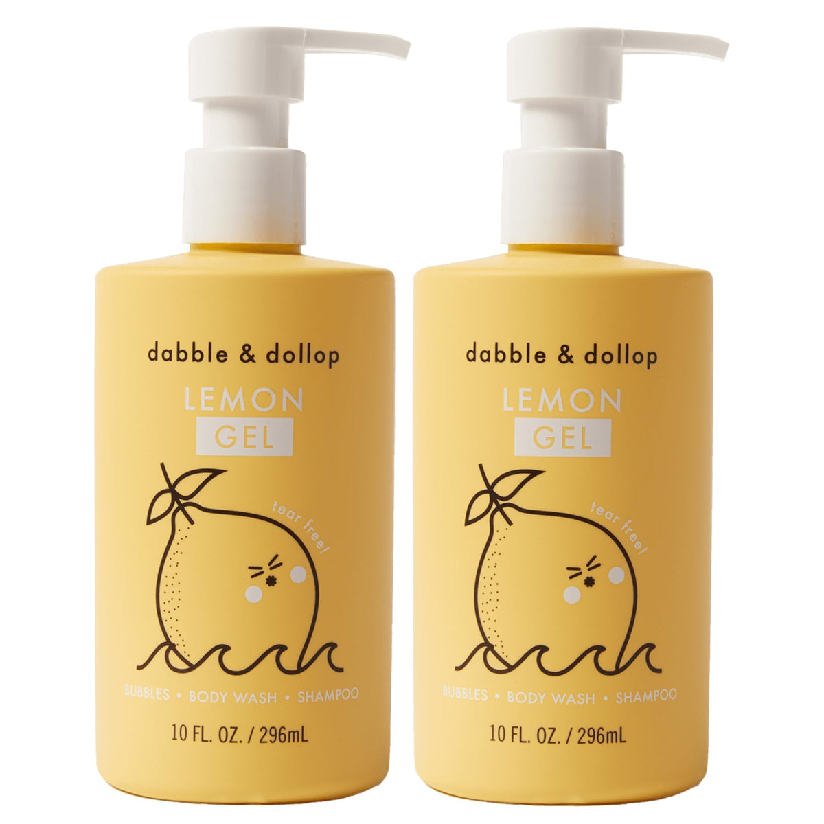 Dabble & Dollop Lemon Gel bottle for gentle, kid-friendly cleansing.